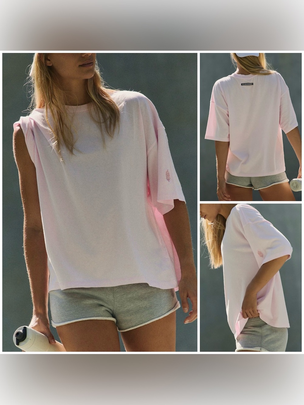 NWOT Free People FP Movement Tackle Tee - Powder Pink - Small